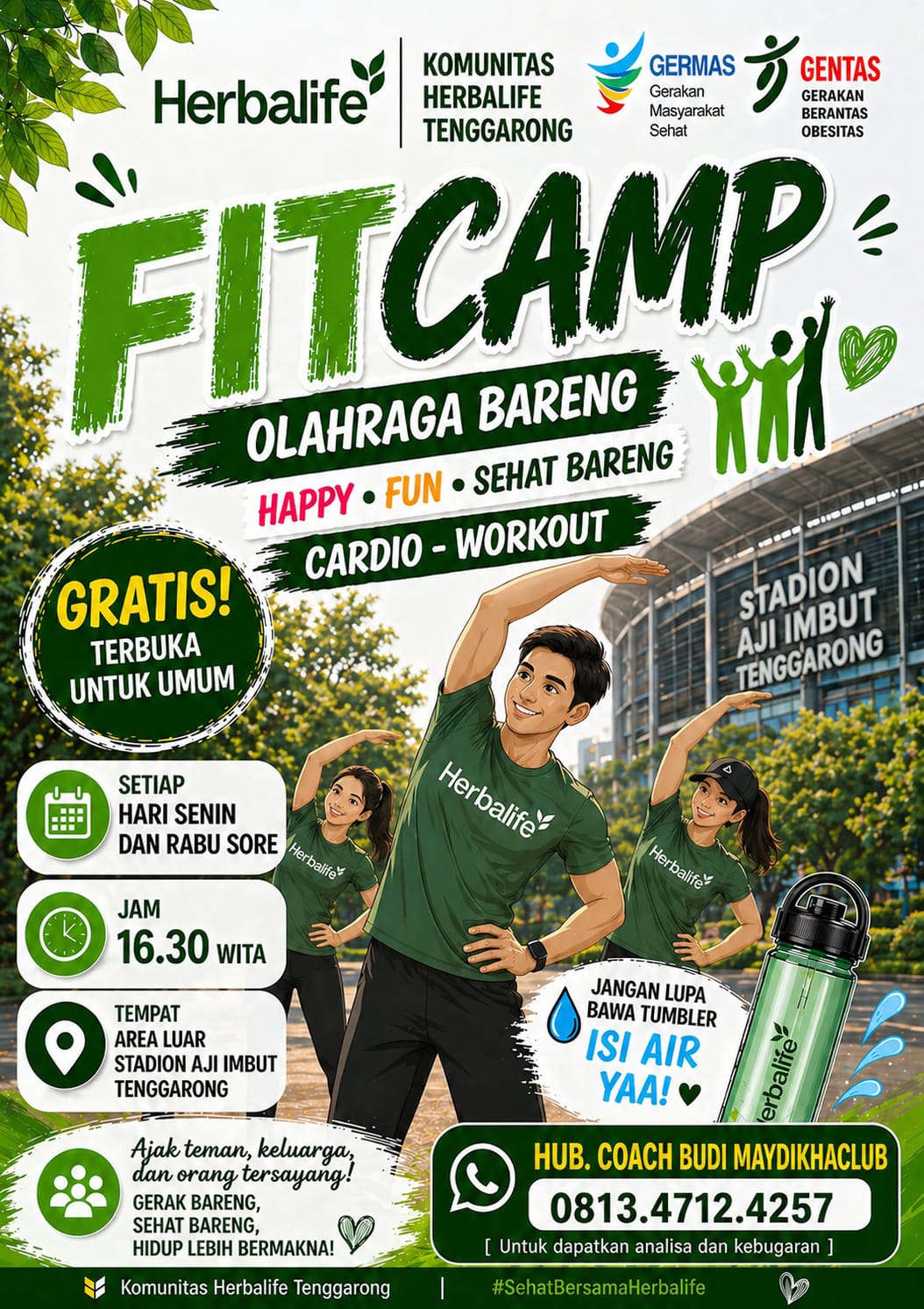 Olahraga bareng. Happy, fun, sehat bareng.